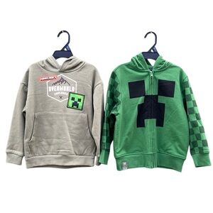 Boys Minecraft Licensed Cosplay Hoodie & Zip Jacket 2-Pack Size XS